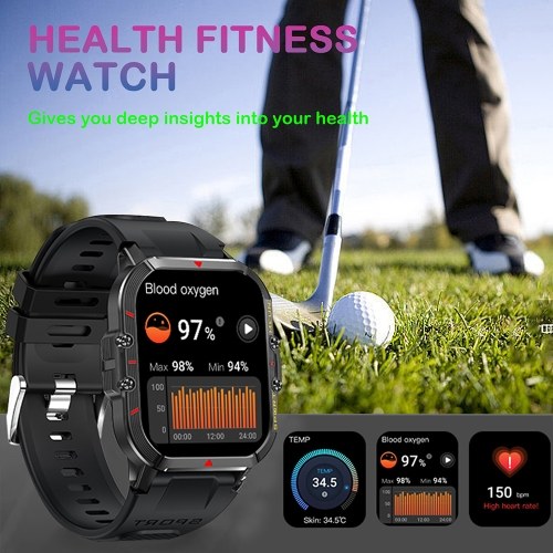 LIVLOV T21 Sports Smartwatch 1.96-in BT Call Mens Smart Watch 