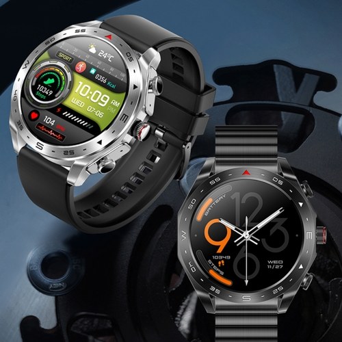T95 2-in-1 Smart Watch with Earbuds Sport Watch with 1 Leather Strap & 1 Silicone Strap 