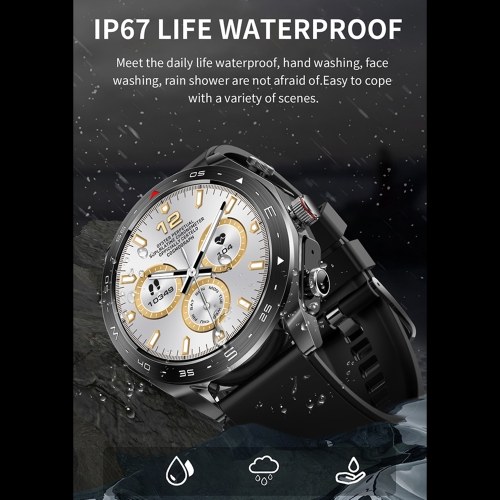T95 2-in-1 Smart Watch with Earbuds Sport Watch with 1 Leather Strap & 1 Silicone Strap 