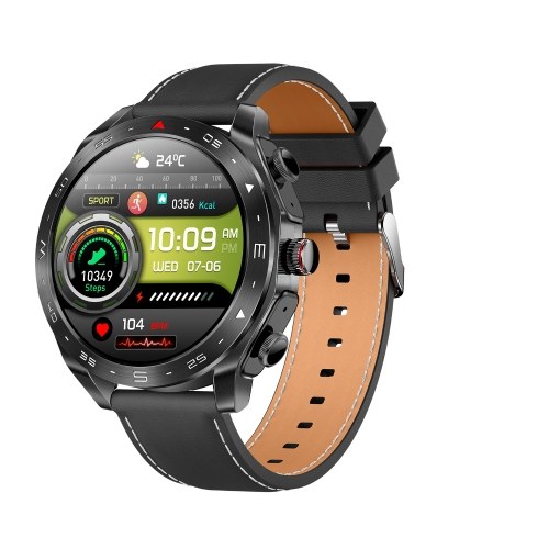 T95 2-in-1 Smart Watch with Earbuds Sport Watch with 1 Leather Strap & 1 Silicone Strap 