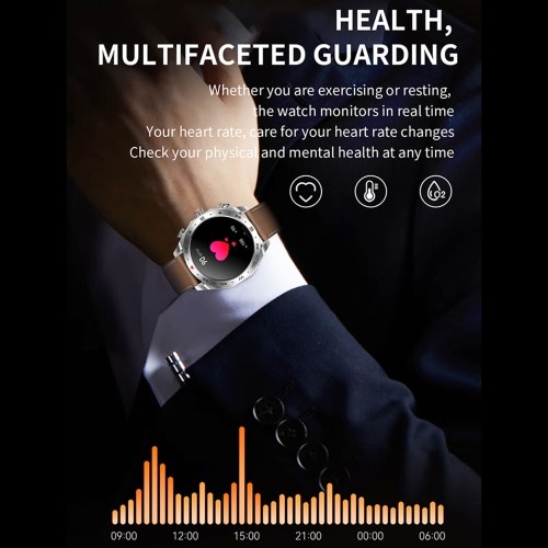 T95 2-in-1 Smart Watch with Earbuds Sport Watch with 1 Leather Strap & 1 Silicone Strap 