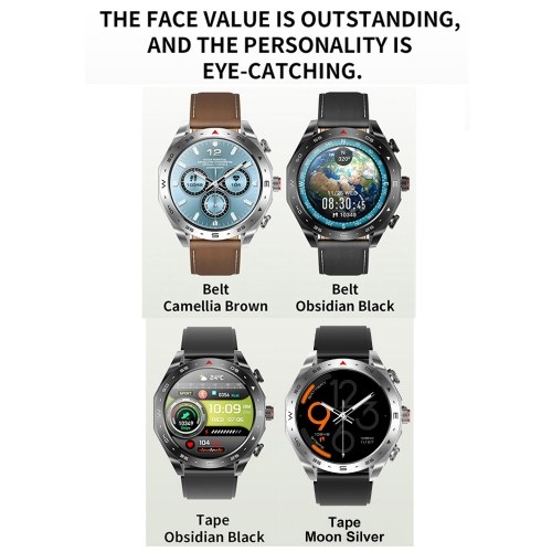 T95 2-in-1 Smart Watch with Earbuds Sport Watch with 1 Leather Strap & 1 Silicone Strap 