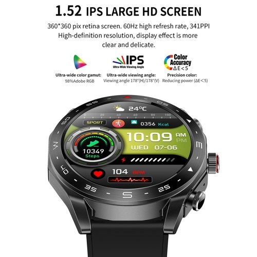 T95 2-in-1 Smart Watch with Earbuds Sport Watch with 1 Leather Strap & 1 Silicone Strap 