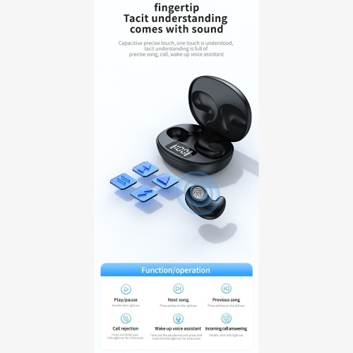 SM02 Wireless Earbuds - In-Ear Headphone, BT Earphones, Sport Earbuds for Music, Game, Call 