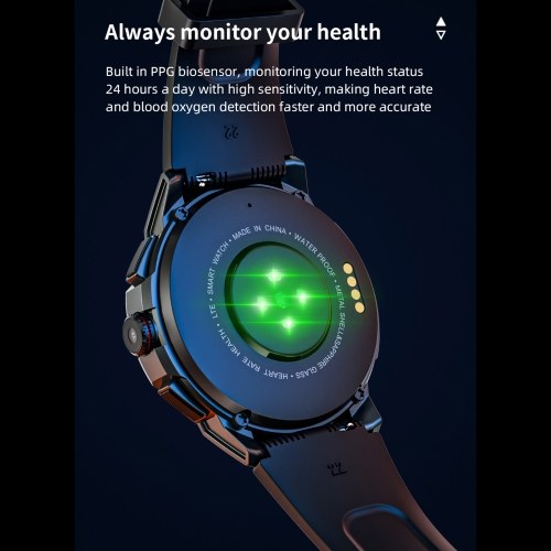 LOKMAT APPLLP: 4G Smart Watch with 1.43`` AMOLED Screen, 2MP Camera, and GPS Fitness Tracker