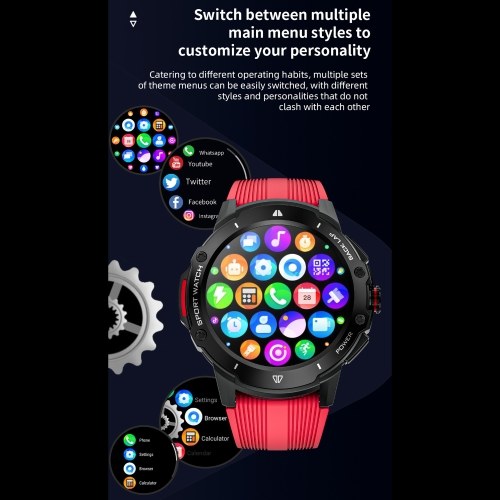 LOKMAT APPLLP: 4G Smart Watch with 1.43`` AMOLED Screen, 2MP Camera, and GPS Fitness Tracker