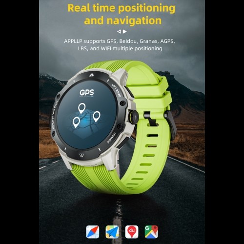 LOKMAT APPLLP: 4G Smart Watch with 1.43`` AMOLED Screen, 2MP Camera, and GPS Fitness Tracker
