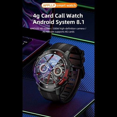 LOKMAT APPLLP: 4G Smart Watch with 1.43`` AMOLED Screen, 2MP Camera, and GPS Fitness Tracker