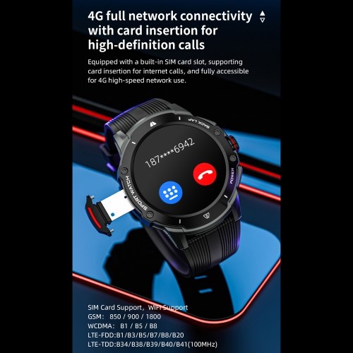 LOKMAT APPLLP: 4G Smart Watch with 1.43`` AMOLED Screen, 2MP Camera, and GPS Fitness Tracker