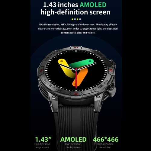 LOKMAT ZEUS 7 PRO Smart Bracelet Sports Watch - 1.43-Inch AMOLED FullTouch Screen Fitness Tracker 