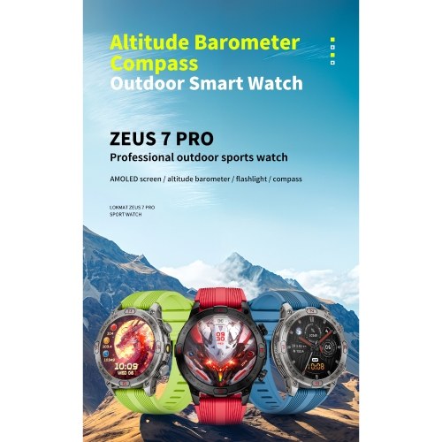 LOKMAT ZEUS 7 PRO Smart Bracelet Sports Watch - 1.43-Inch AMOLED FullTouch Screen Fitness Tracker 
