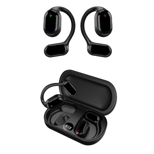 XG33 BT5.3 Open Air Conduction Earphones - Single-Ear Headphones with Digital Display (Black) 