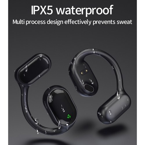 XG33 BT5.3 Open Air Conduction Earphones - Single-Ear Headphones with Digital Display (Black) 