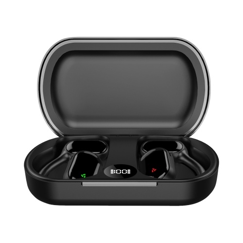 XG33 BT5.3 Open Air Conduction Earphones - Single-Ear Headphones with Digital Display (Black) 