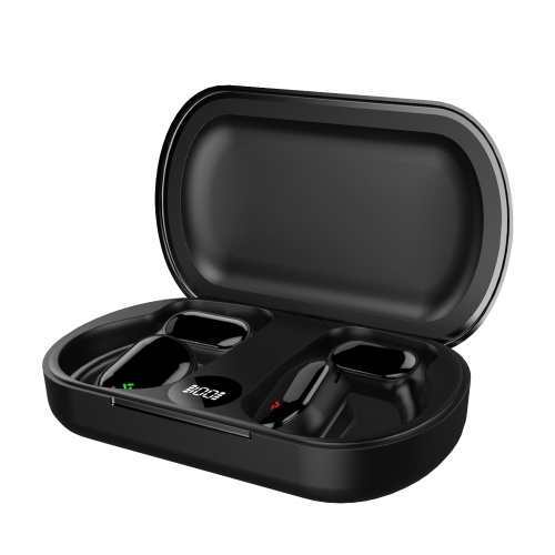 XG33 BT5.3 Open Air Conduction Earphones - Single-Ear Headphones with Digital Display (Black) 