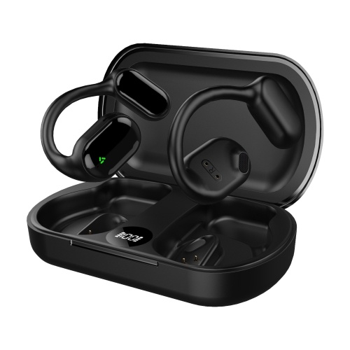 XG33 BT5.3 Open Air Conduction Earphones - Single-Ear Headphones with Digital Display (Black) 