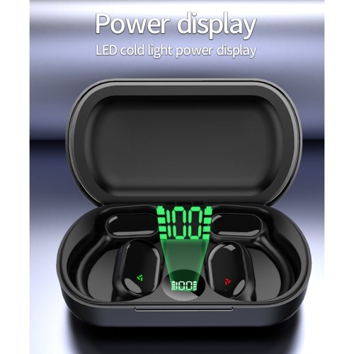XG33 BT5.3 Open Air Conduction Earphones - Single-Ear Headphones with Digital Display (Black) 