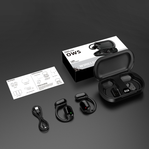 XG33 BT5.3 Open Air Conduction Earphones - Single-Ear Headphones with Digital Display (Black) 