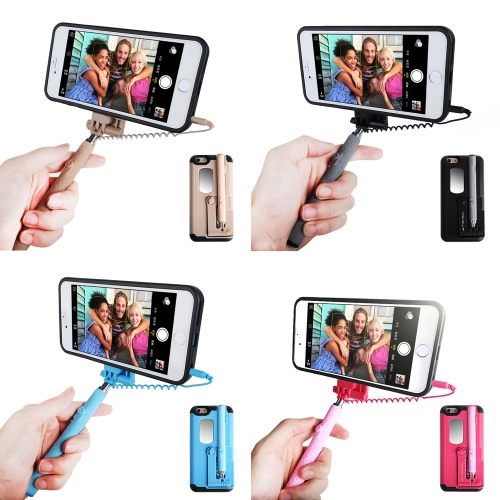 

TASHELLS Foldable Selfie Stick Phone Case For iPhone 6 Plus 6S Plus Portable Multifunctional Self-stick Phone Shell Anti-scratch Anti-shock
