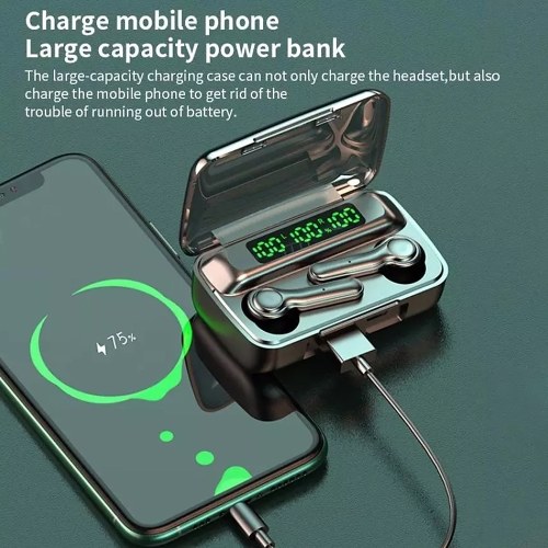 R9S True Wireless Earbuds BT 5.1 Headphones TWS Stereo Earphones with Touch Control 1200mAh Power Bank Case Three LED Digital Power Display HiFi Stereo Sound Noise Canceling Technology Binaural Design Long Playtime for Gaming Sports Music
R9S True Wireless Earbuds BT 5.1 Headphones TWS Stereo Earphones with Touch Control 1200mAh Power Bank Case Three LED Digital Power Display HiFi Stereo Sound Noise Canceling Technology Binaural Design Long Playtime for Gaming Sports Music