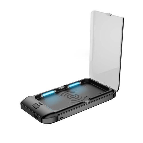 Caricabatterie wireless per telefono cellulare igienico con scatola UV leggera 3 in 1