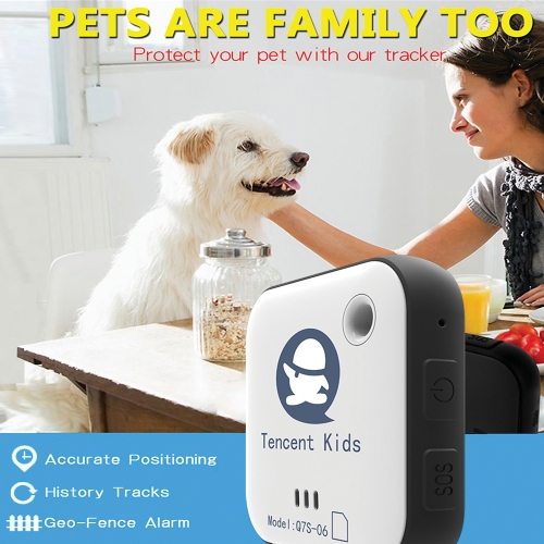 Tencent Kids Locator Q7S-06 Portable Mini GPS Tracker SOS Button GEO-Fence Alarm GPS LBS WiFi 3 Ways Accurate Positioning for Kids
