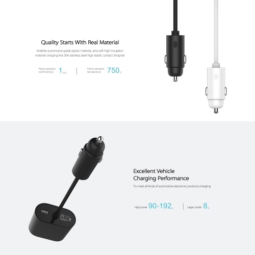 

ROIDMI 2-Port Cigarette Lighter Adapter Splitter Socket Car Charger for iPhone Samsung Smartphone Tablets FM Transmitter