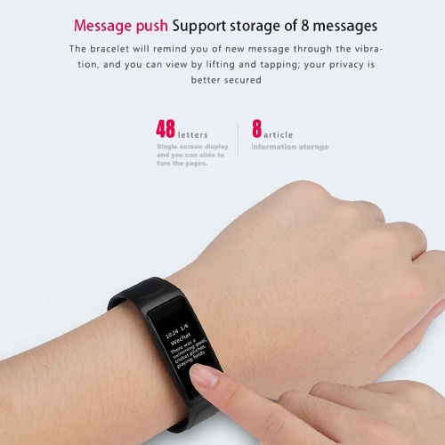 

C7 Smart Band 0.96-Inch Display Touch Operation Call Reject Exercise Mode Heart Rate Sleep Monitor Messages Reminder Weather Report Alarm Clock Smart Bracelet
