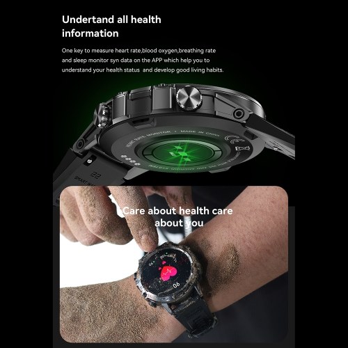K52 Smart Watch with BT Call for Android/iOS 1.39-inch Large IPS Screen Smartwatch 