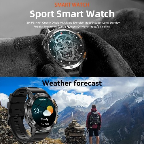 K52 Smart Watch with BT Call for Android/iOS 1.39-inch Large IPS Screen Smartwatch 