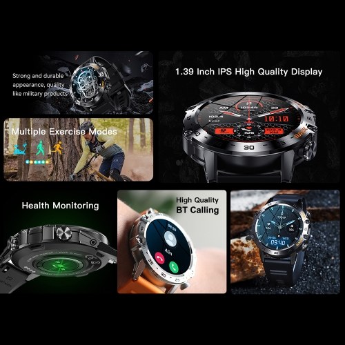 K52 Smart Watch with BT Call for Android/iOS 1.39-inch Large IPS Screen Smartwatch 