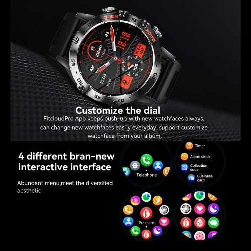 K52 Smart Watch with BT Call for Android/iOS 1.39-inch Large IPS Screen Smartwatch 