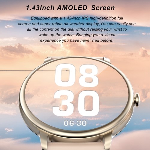G98 Smart Watch: 1.43-inch Full Touch Screen, Health Monitoring, Exercise Records, for Android & iOS