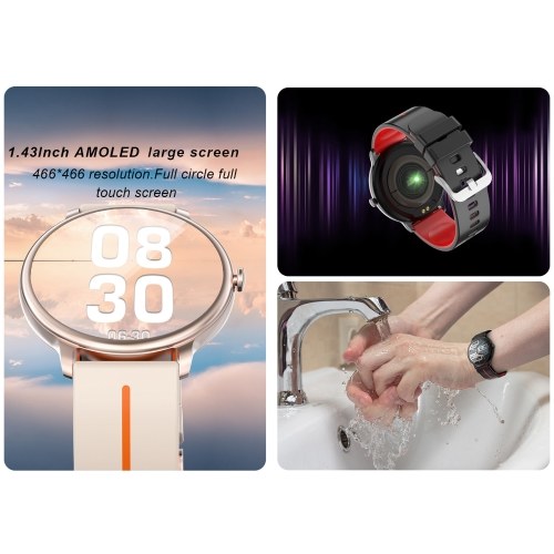 G98 Smart Watch: 1.43-inch Full Touch Screen, Health Monitoring, Exercise Records, for Android & iOS