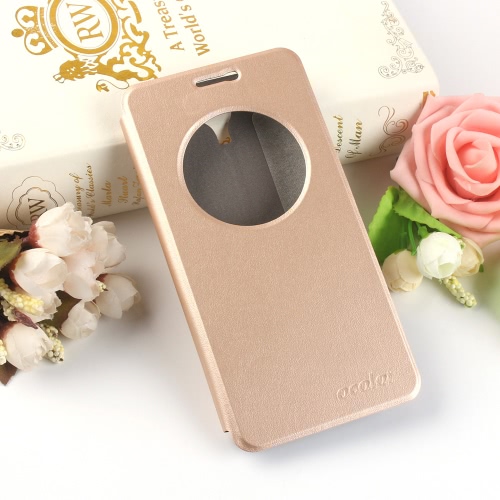 

Elegant Flip Cover Shell Leather Protective Case Book Flip with Window View Stand Cellphone Cover for DOOGEE X7 Pro Smartphone