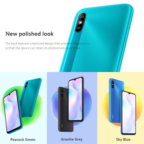 

Global Version Redmi 9A 4G Mobile Phone 6.53-inch HD+ DotDisplay/2+32GB/MediaTek Helio Octa-core/13MP AI Quad Camera/5000mAh/Dual SIM+TF/Support GPS Face Unlock BT Smartphone