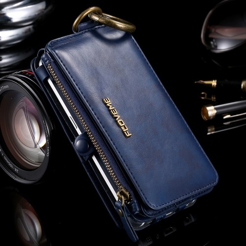 

FLOVEME Universal PU Leather Wallet Phone Case Protective Leather Case for iPhone 6/7/8 Detachable Shell with Stand Card Holders