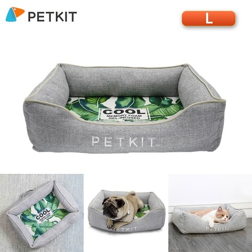 Cama PETKIT para cães com capa removível lavável / fundo antiderrapante / espuma de memória Macia para cães e gatos Cama para cães respirável com duplo lado Ideal para cães / gatos Uso em todas as estações