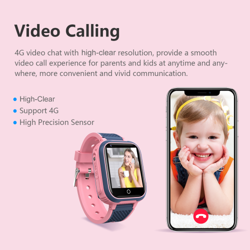LT21 Kids Smartwatch 4G GPS Tracker Kids Mobile Smartwatch with WiFi, SMS, Calls, Voice and Video Chat, BT, Alarm Clock, Pedometer, Wrist Watch 