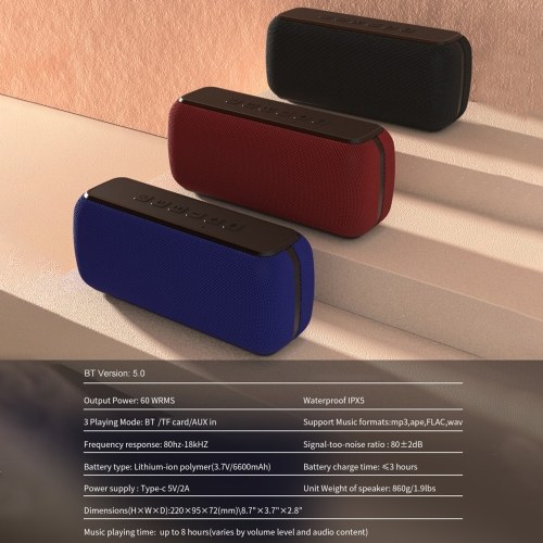 XDOBO X8 II 60W Portable Wireless Speaker BT5.0 Technology IPX5 Waterproof Outdoor Speakers