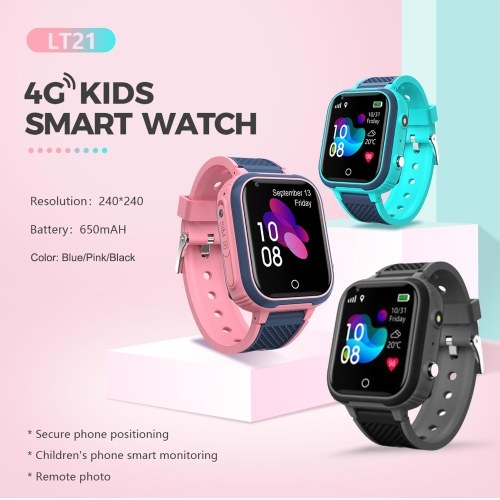 LT21 4G Kids Smart Watch - Video Call, GPS, Waterproof, SOS & More 