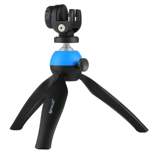 PULUZ Pocket Mini Tripod Mount com cabeça de esfera giratória de 360 ​​graus e grampo de telefone para câmera de DSLR GoPro de smartphone