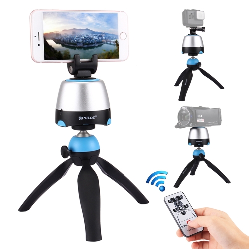 

PULUZ Electronic 360-Degree Rotable Pan-Tilt Panoramic Head + Tripod Mount + Clamp with Remote Controller Cloud Deck for Smartphone GoPro DSLR Camera
