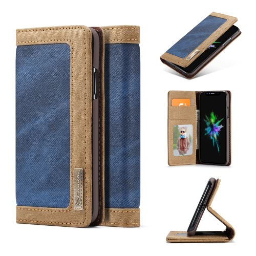 

CaseMe Multi-function Phone Case Cover PU Leather Protective Shell Wallet Phone Case Flip Holster Carrying Case Card Holder for iPhone X