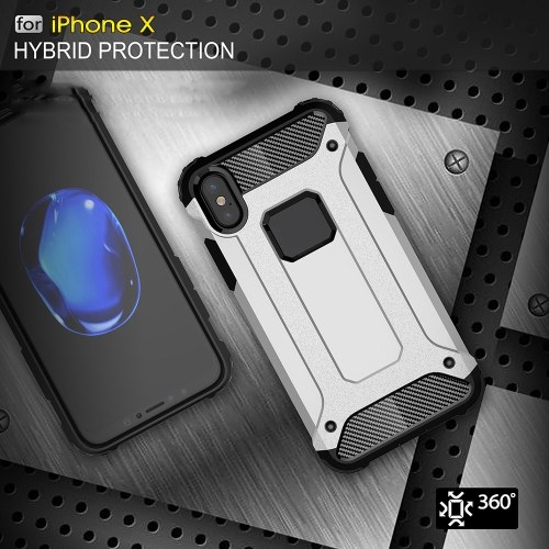 For iPhone X Case Slim Fit Dual Layer Hard Back Cover Bumper Protective Shock-Absorption & Skid-proof Anti-Scratch Case for Apple iPhone X 5.5 inch