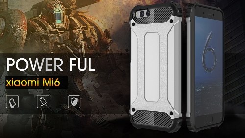 

For Xiaomi 6 Case Slim Fit Dual Layer Hard Back Cover Bumper Protective Shock-Absorption & Skid-proof Anti-Scratch Case 5.15 inch