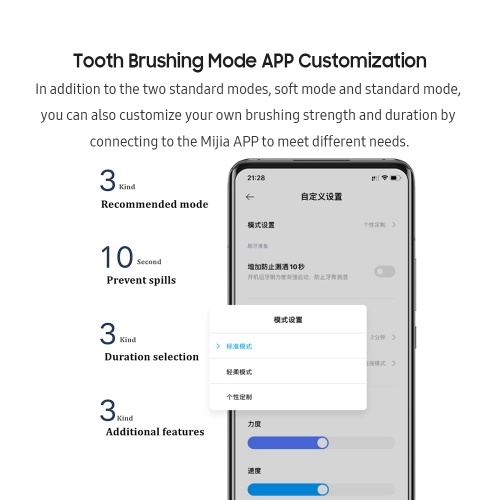 

XIAOMI MIJIA T700 Electric Toothbrush IPX7 Waterproof Rechargeable Sonic Toothbrush with Timer/3+ Modes/2 Brush Heads Smart Whitening Toothbrush Works with Mijia APP Wireless Oral Hygiene Clean for Adults and Kids