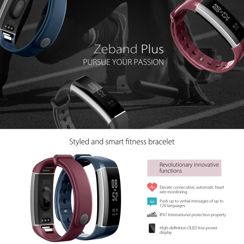 

Zeblaze Zeband Plus Смарт диапазона 0.94inch OLED сенсорный экран HD 160 * 68pixel Спорт диапазона сердечного ритма шагомер Плаван