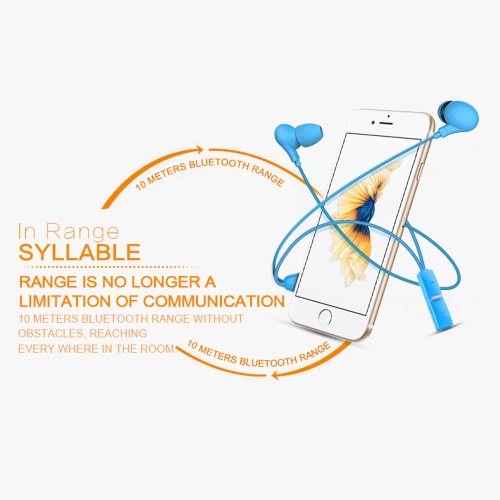 

SYLLABLE A6S Necklace Wireless BT Earphone Earbuds Neckband Running Three-Way Calling Multipoint Connection with Microphone for iPhone Android Phone