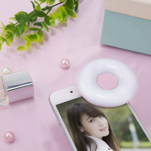 

Mini Portable Circular LED Lamp Adjustable Camera Fill-in Flash Rechargeable Selfie Light for Smart Phones Tablets